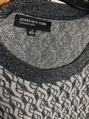 Jones New York Collection shimmery Jacquard Knit Sweater